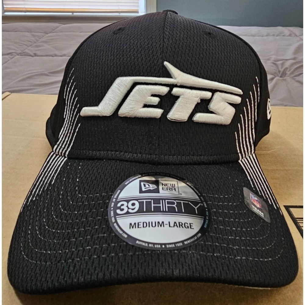 New Era® (MEDIUM/LARGE) New York Jets Active 39THIRTY™ Flex Hat in Black